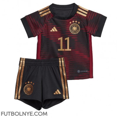 Camiseta Alemania Mario Gotze #11 Visitante Equipación para niños Mundial 2022 manga corta (+ pantalones cortos)